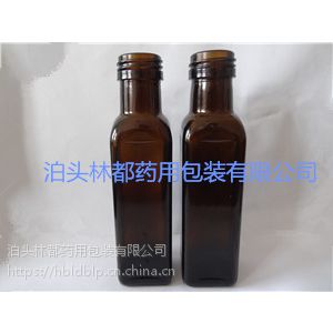 河北沧州河北林都现货供应120ml方型棕色玻璃酒瓶 药用玻璃瓶价格 中国供应商