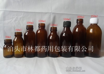 各种规格棕色药用玻璃瓶